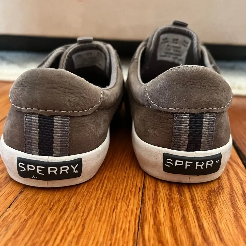 Sperry Topsider Little Kid's Grey Spinnaker Washable Junior Sneaker Size 8.5